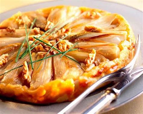 Infographie: étapes clé de la tarte tatin d’endives et orange