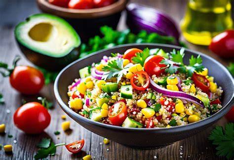 Salade de quinoa Thermomix - présentation colorée