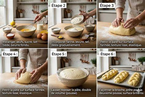 image brioche levée feuilletage etapes