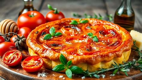 Infographie: Étapes de préparation et montage de la tatin de tomates et chèvre