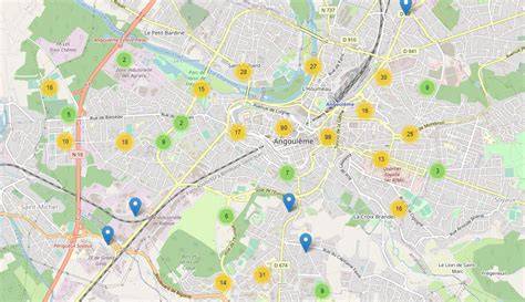 Carte interactive montrant l’emplacement de La Braise Angoulême et le quartier historique