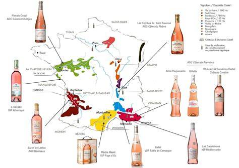 carte des terroirs du rosé en france