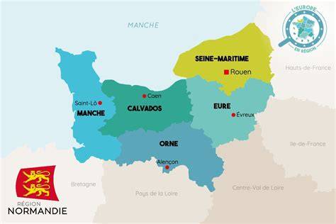 Carte des régions: Normandie et Bretagne