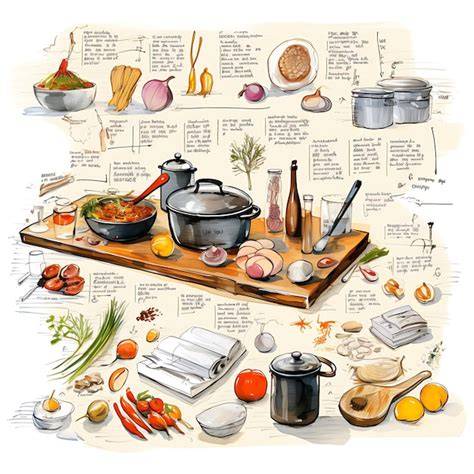 illustration du processus de cuisson et des étapes