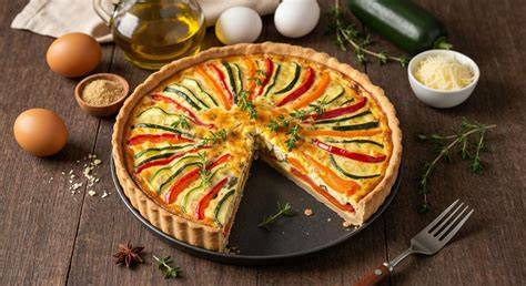 légumes coupés pour quiche provençale