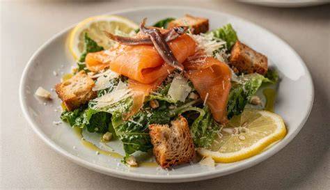 image: salade césar saumon fumé