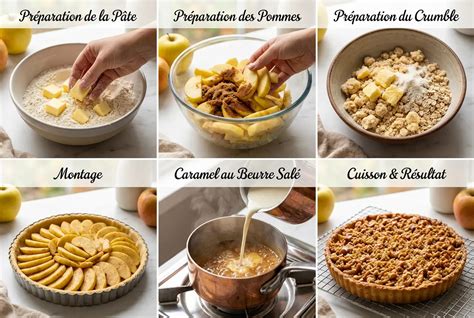 Infographie: Techniques clés pour un crumble parfait (pâte sablée, cuisson, assemblage)
