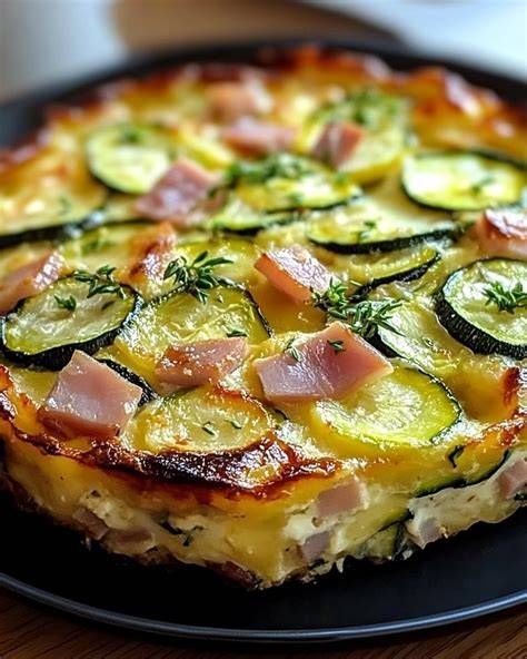 Courgettes en rondelles et flan cheesc