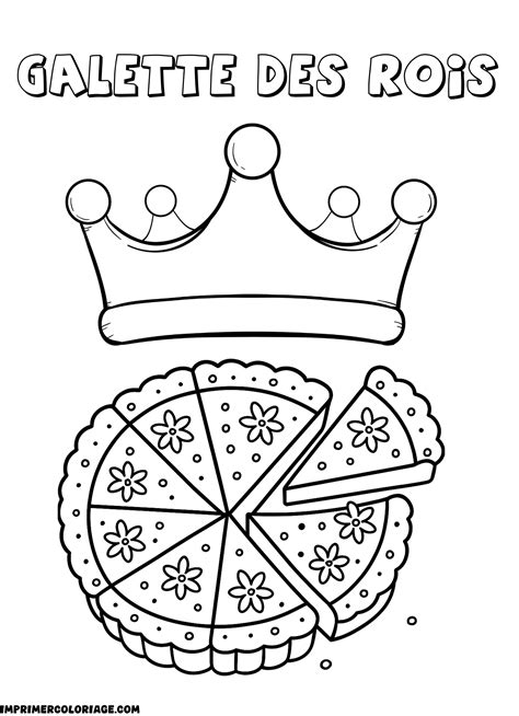Dessin d'une galette des rois avec une fève
