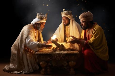 Représentation des Rois Mages apportant leurs cadeaux