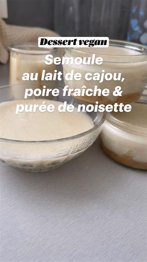 dessert semoule vegan diagramme