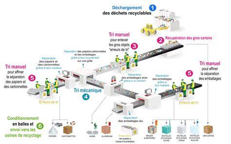 infographie de tri optique et dépoussiérage dans la fabrication