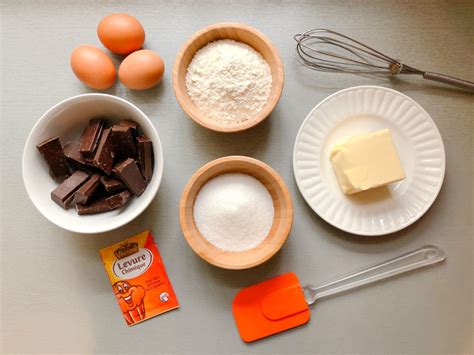 Ingrédients d'un moelleux au chocolat