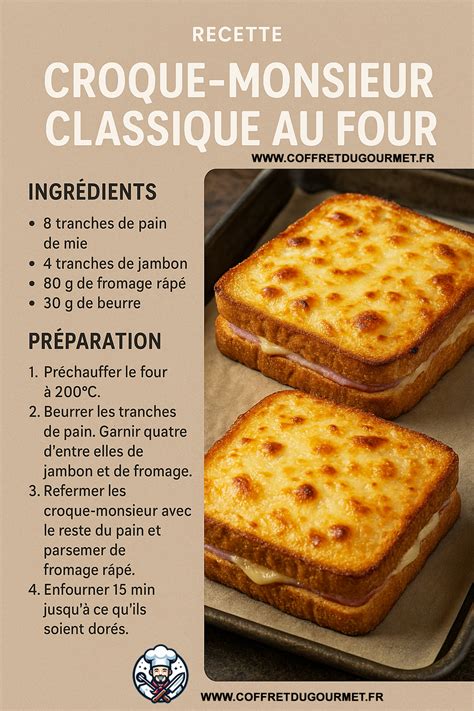 croque-monsieur au four infographie ingrédients