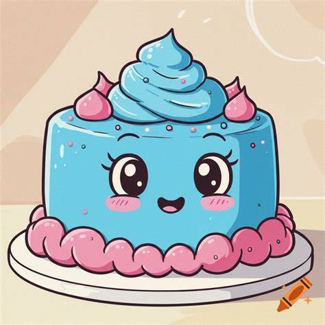 illustration_cartoon_cake_view_2d_plane