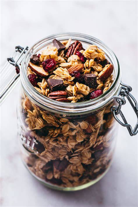 Variantes possibles des Granola cookies: chocolat et amandes