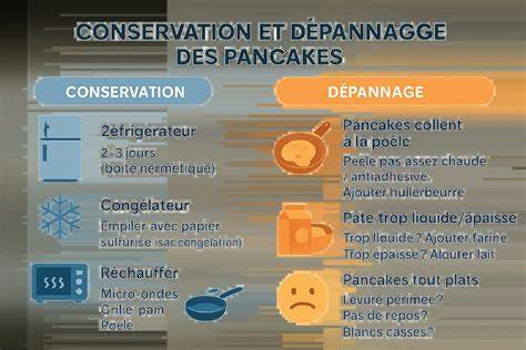 Pancakes cuisson et conservation infographics