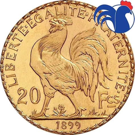 Essai 20 francs Coq 1899 flan mat - vue avers et revers
