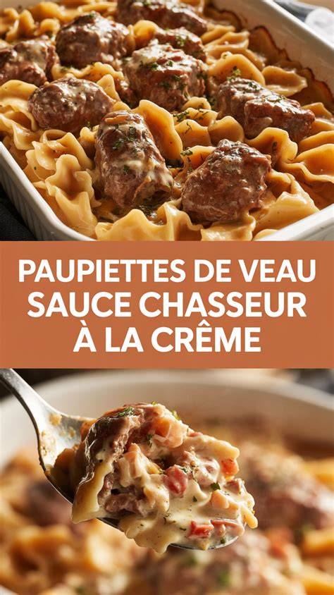 paupiettes de veau sauce chasseur infographie