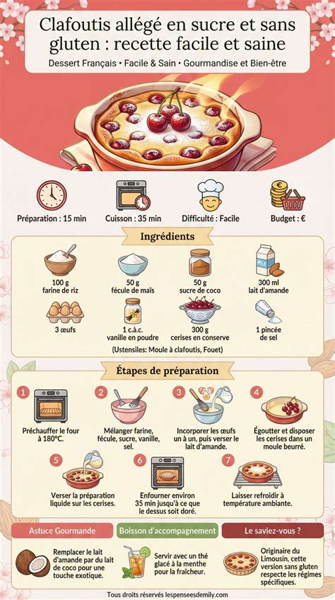 Infographie: Comment préparer un clafoutis sans gluten étape par étape