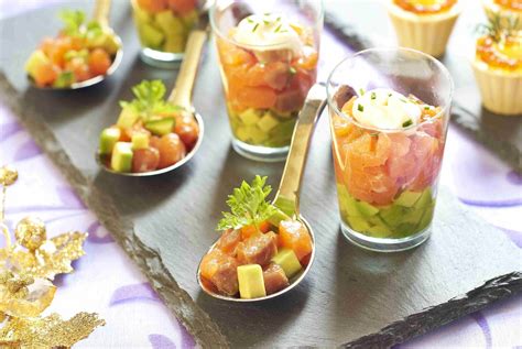 Entrées en verrine et bouchées apéritives pour repas convivial