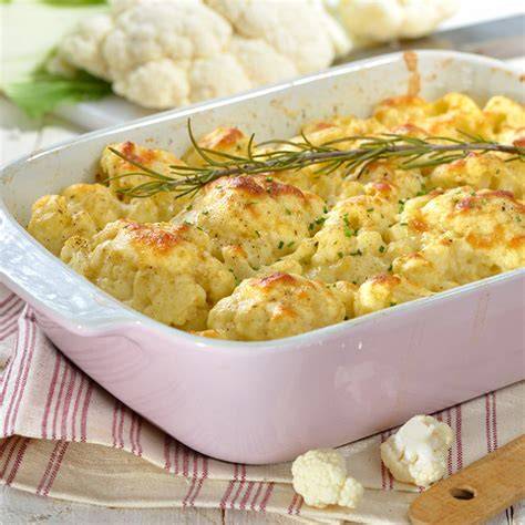 illustration plat chou-fleur veau gratin