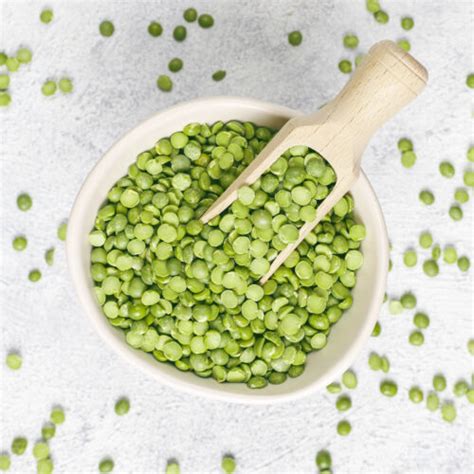 Schéma de cuisson des pois cassés: trempage, rincage, cuisson, purée
