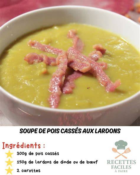 Soupe pois cassés ingrédients et texture