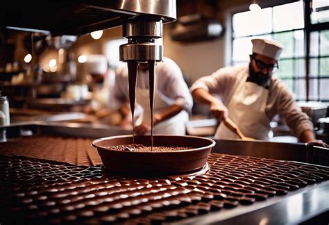 Chocolat artisanal dans un laboratoire de fabrication