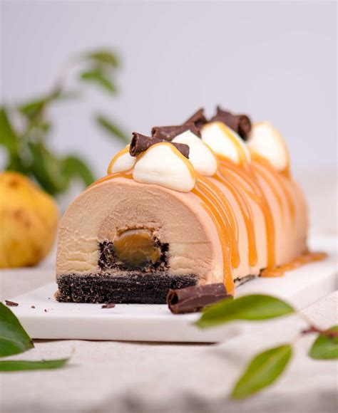 image demostration bûche poires caramel