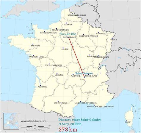 Carte de localisation et itinéraire vers Saint-Galmier