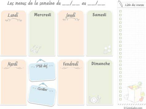 Image: Planification de repas de la semaine