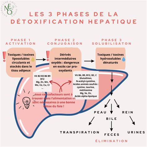 Infographie: schéma des voies de détoxification hépatique et impact des salicylates