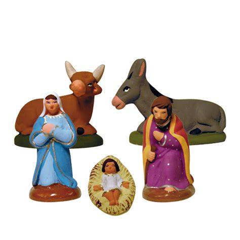Santons représentant les personnages de la Nativité
