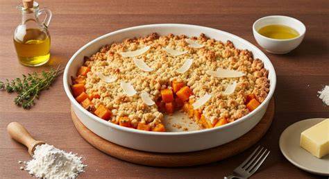 illustration crumble butternut parmesan étape par étape