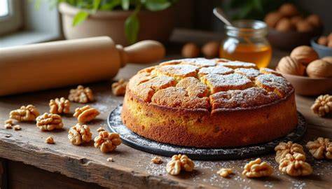 Gâteau aux noix du Périgord mise en scène