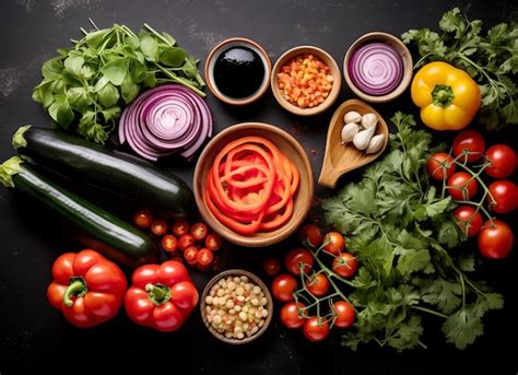 Ingrédients méditerranéens colorés