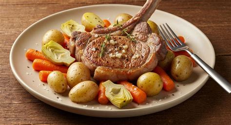 Infographie: étapes de cuisson des côtes de veau et légumes braisés