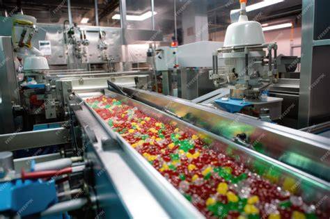 Usine de production de bonbons avec contrôle de qualité