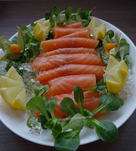 présentation carpaccio saumon fumé légumes
