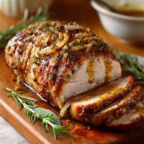 Image: Rôti de porc doré et sauce brune
