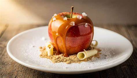illustration dôme pomme caramel garniture