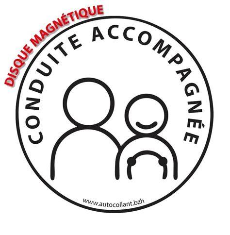 Disque macaron conduite accompagnée autocollant magnétique