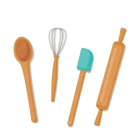 illustration des ustensiles de pâtisserie et marques