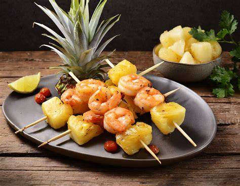 plancha cuisson brochettes ananas