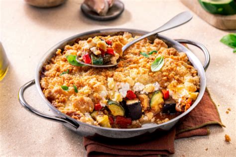 illustration crumble ratatouille chèvre
