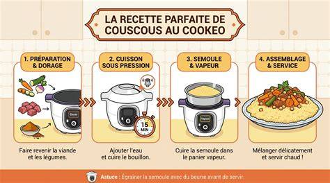 Schéma de préparation et étapes du Cookeo