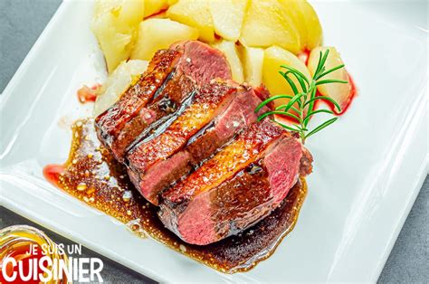 Magret de canard et sauce miel balsamique - croquis simplifié