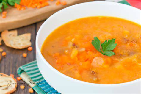 Soup with sweet potatoes and carrots illustration