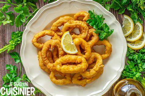 Beignets de calamars prêt à frire (illustration culinaire)